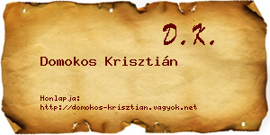 Domokos Krisztián névjegykártya